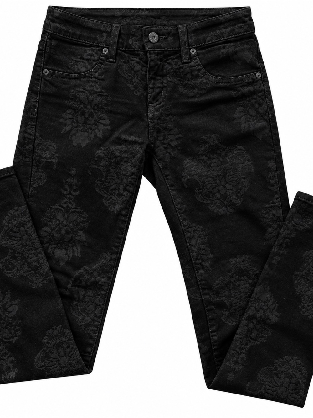 LF CARMAR Black Brocade Print Jeans Size 25